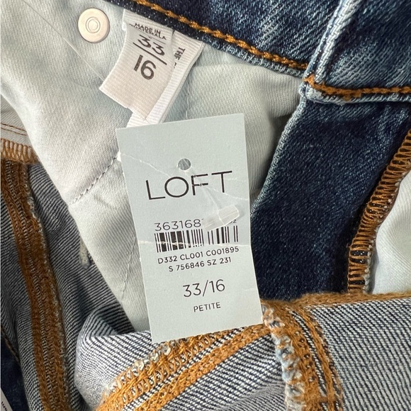 Loft Petite High Rise Slim Jeans in Dark Wash - Picture 9 of 11